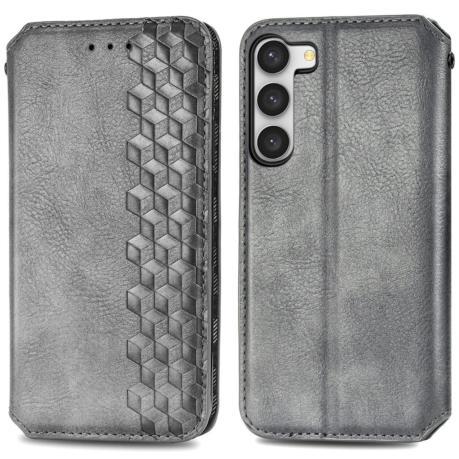 Til Samsung Galaxy S23 PU Læder Rhombus påtrykt cover Velbeskyttet magnetisk autoabsorberet stativ Wallet Folio Flip telefonetui Til Samsung Galaxy S23 PU Læder Rhombus påtrykt cover Velbeskyttet magnetisk autoabsorberet stativ Wallet Folio Flip telefonetui